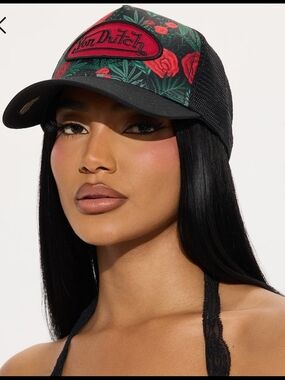 Von Dutch Rose Trucker Hat In Black